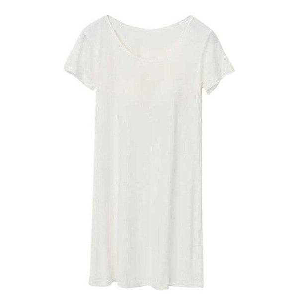 Summer Comfortable Women Nightdresss Casual Short Sleeve Round Collar Long Nightgowns