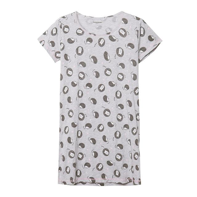 THREEGUN Nightdress Women Cotton Sleepshirt Nightgowns Print Sleepwear Soft Breathable Loose Home Dress Lounge Panda Long Tshirt