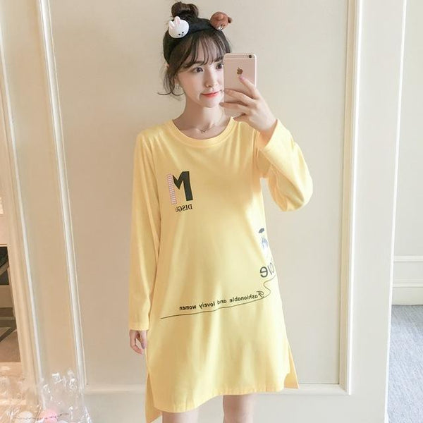 2018 Autumn 100% Cotton Nightdress Girls Cute Cartoon Totoro Nightgown for Women Long Sleeve Night Dress Home clothing Sleepwear