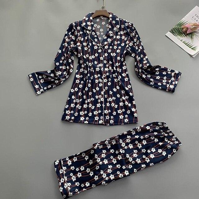 Sexy Summer Womens 2PC Robe Bath Gown Shirt Long Pants Pajamas Sets Sleepwear Lady Home Wear Nightgown Suit Sleepshirts M-XL