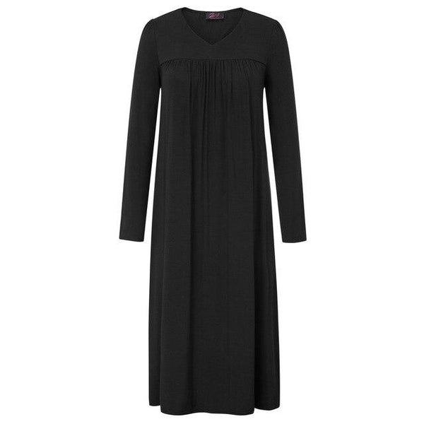 Homewear Sleepdress Womens Nightgown Ladies Long sleeve Loose Dress Plain Plus size Sleepwear