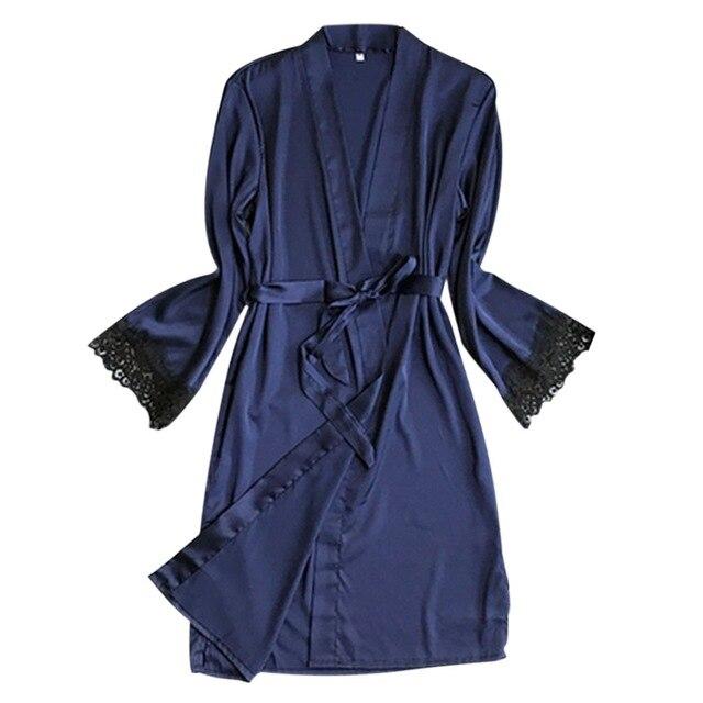 Family Christmas Silk Satin Night dress Night Gown Long Pants Women Night Chemise Night Dress