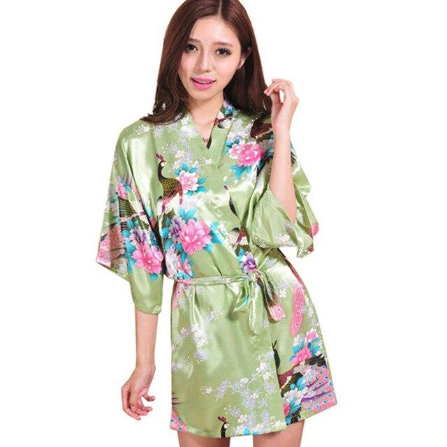 Blue Satin Robes for Brides Wedding Sleepwear Silk Pijama Casual Bathrobe Animal Rayon Long Sexy Bathrobe Nightgown Women Kimono