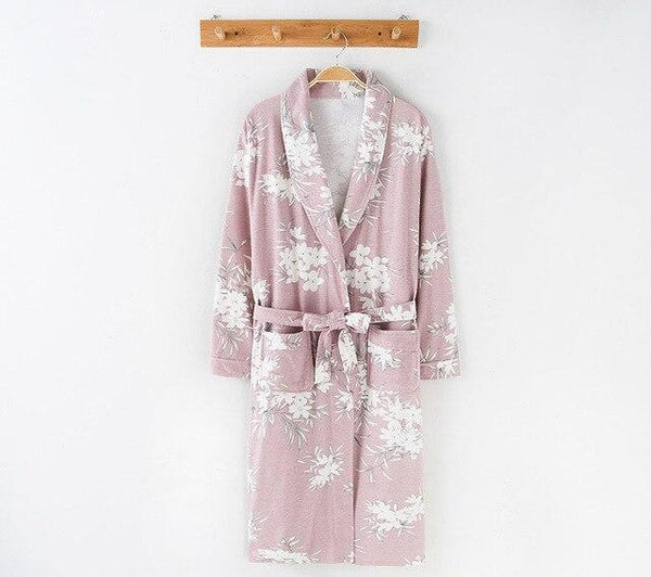 2019 Spring Autumn Women Robes Home Bathrobe Loose Large Size 3Xl Print Nightgown Long Sleeve Flower Kimono Bathrobe