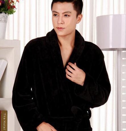 2018 High Quality Winter Autumn Flannel Men Bath Robes with Belt Gentlemen Homewear Long Nightgown Sleepwear Lounges Pajamas