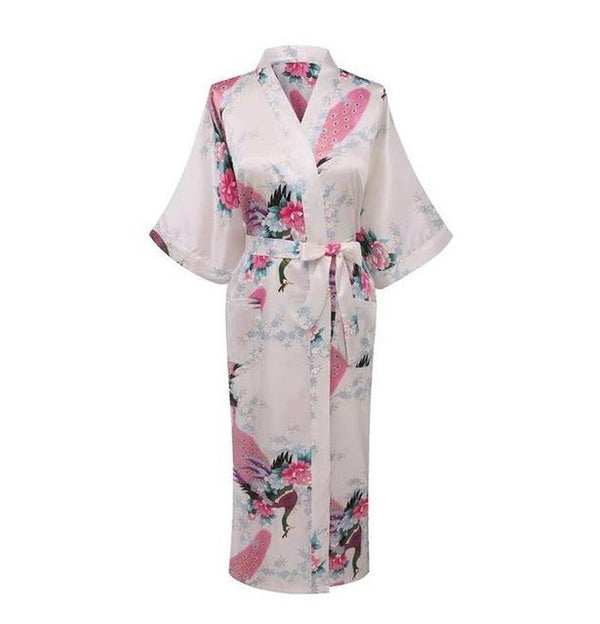 Brand New Chinese Women Silk Rayon Nightgown Bride Wedding Robes Printed Sleepwear Sexy Long Kimono Gown S M L XL XXL XXXL A-028