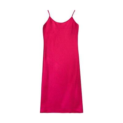 Daeyard Silk Long Nightgown For Women Sexy Lace Trimmed Summer Night Dress Simple Solid Nightshirt Sleepwear Satin Home Clothes