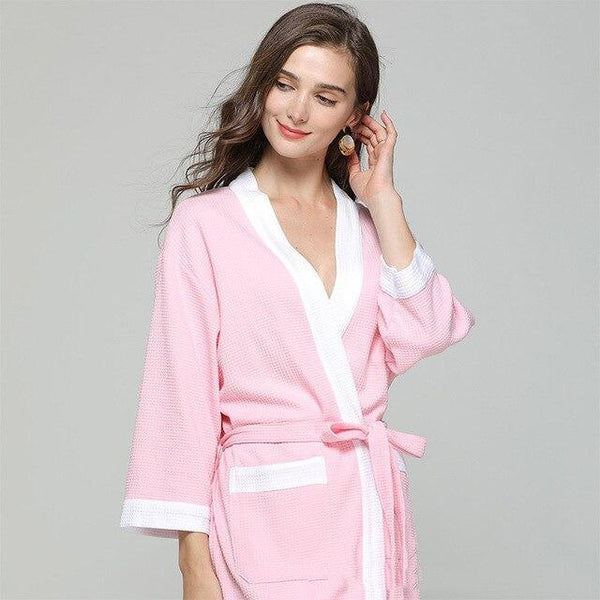 Casual Waffle Knit Cotton Male Robes Bathrobes Long-sleeved Sauna SPA Bathrobes Roupao Lovers Kimono Pajama Robes Man Nightgown