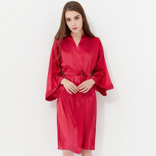 Smmoloa Women Silk Nightgowns Satin Sleepwear Sexy Lingerie Long Sleeve Casual Loose Sleepshirts