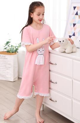 H5668 Girl Summer Nightgown Sleepwear Thin Cotton Princess Nightwear Home Clothes Women Comfortable Short Long Sleeves Homewear