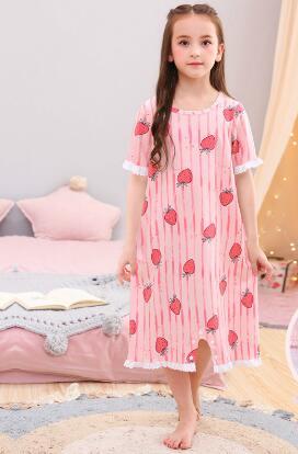 H5668 Girl Summer Nightgown Sleepwear Thin Cotton Princess Nightwear Home Clothes Women Comfortable Short Long Sleeves Homewear