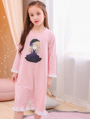 H5668 Girl Summer Nightgown Sleepwear Thin Cotton Princess Nightwear Home Clothes Women Comfortable Short Long Sleeves Homewear
