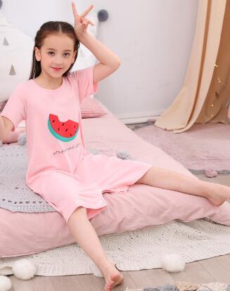 H5668 Girl Summer Nightgown Sleepwear Thin Cotton Princess Nightwear Home Clothes Women Comfortable Short Long Sleeves Homewear