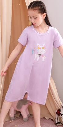 H5668 Girl Summer Nightgown Sleepwear Thin Cotton Princess Nightwear Home Clothes Women Comfortable Short Long Sleeves Homewear
