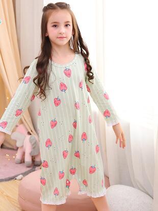 H5668 Girl Summer Nightgown Sleepwear Thin Cotton Princess Nightwear Home Clothes Women Comfortable Short Long Sleeves Homewear