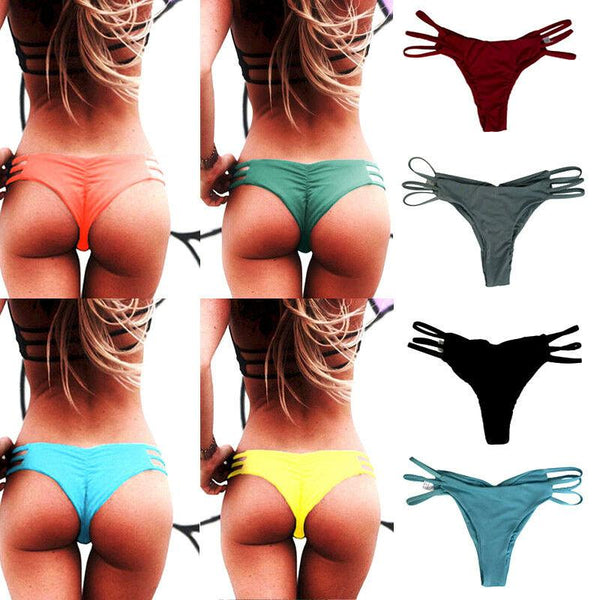 Black Friday Deals Women Brazilian Cheeky Bikini Bottom Thong Bandage Bathing Beach New Summer Swimsuit Swimwear