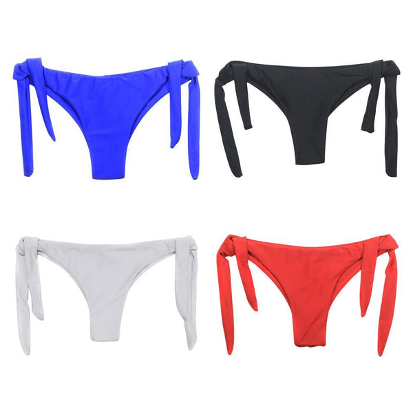 Women Sexy Solid Swim String Bikini Brazilian Cut Swimwear Bottom Adjustable Briefs Thong Swimsuit Panties Underwear
