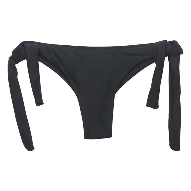 Women Sexy Solid Swim String Bikini Brazilian Cut Swimwear Bottom Adjustable Briefs Thong Swimsuit Panties Underwear