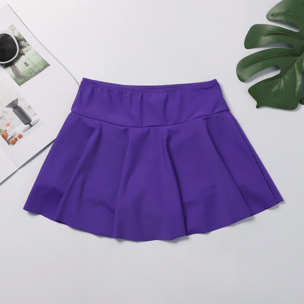 Women's Swimming Trunks High Waisted Swim Bottom Athletic Swimsuits Tankini Skirt With Panty Swimwear Maillot De Bain Femme 2019