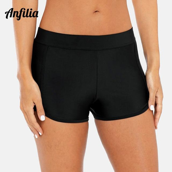 Anfilia Women Bikini Bottom Ladies Boardshort Swimming Shorts Ban Skinny Swimwear Briefs Split Tankini Swimwear Trunks