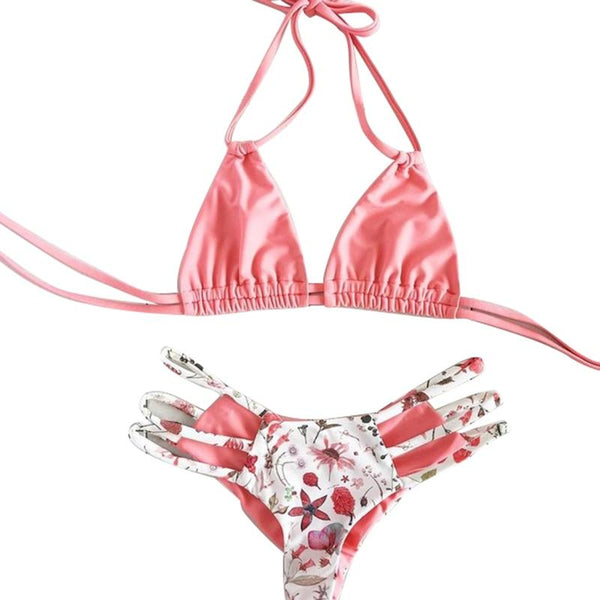 Bikini Swimwear Women Push Up Swimsuit Bandage Bikini Set Summer Beach Bathing Suits Print