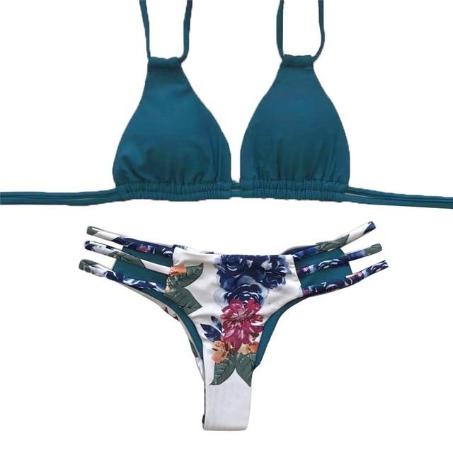 Bikini Swimwear Women Push Up Swimsuit Bandage Bikini Set Summer Beach Bathing Suits Print