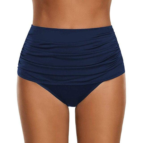 High Waisted Bikini Bottoms Swimwear Shorts Pleated White Bathing Suit Bottoms Tankini Women Swim skirt swimsuit Briefs panties