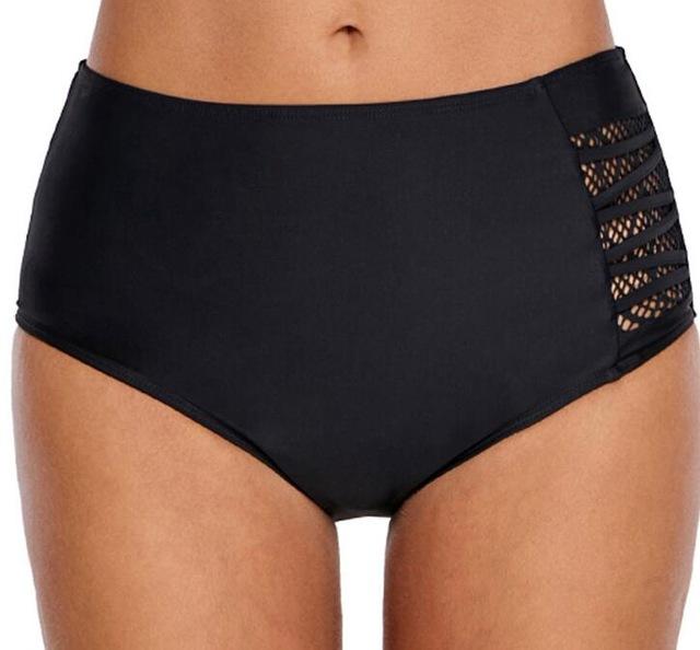 Sexy Women Swim Bottom Plus Size Strappy Lace Hollow Out Swimwear Back Coverage Bikini Bottom Bathing Beach Short Swimsuit XXXL