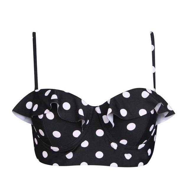 FORUDESIGNS 2018 Women Halter Neck Swim Bikini Tops Bandeau Swimwear Violet Push Up Underwire Strapless Bra Strappy Bralette Top