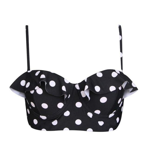 FORUDESIGNS 2018 Women Halter Neck Swim Bikini Tops Bandeau Swimwear Violet Push Up Underwire Strapless Bra Strappy Bralette Top