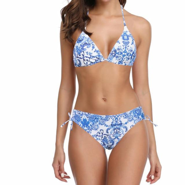 Women Push-up Bandage Bikini Summer Swimsuit Low Waist Triangle Swimwear Sexy Bathing Suit Print Split Beachwear Bikini z0603