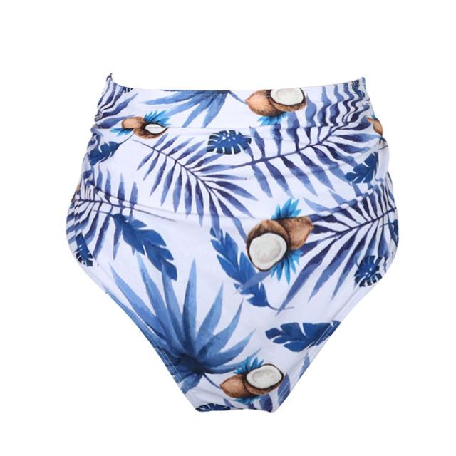 Swimsuit Female Separate Bottom Bikinis 2019 Mujer Ruffle Bikini Tops High Waist Swim Bottoms Panties Women Swimwear Print Pants