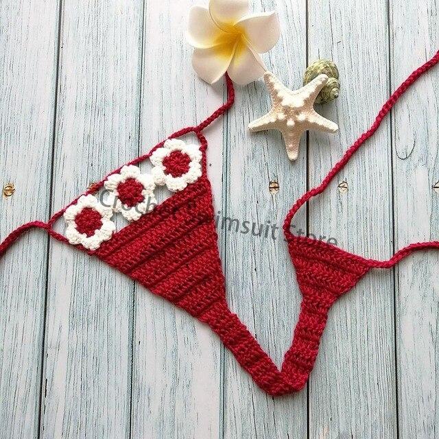 2019Super Mini Micro G-strings Thongs Hot Sexy Bikini Bottom Hot Women's Swimwear Crochet Cotton Brazilian Side String Tie Thong
