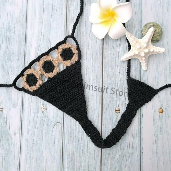2019Super Mini Micro G-strings Thongs Hot Sexy Bikini Bottom Hot Women's Swimwear Crochet Cotton Brazilian Side String Tie Thong