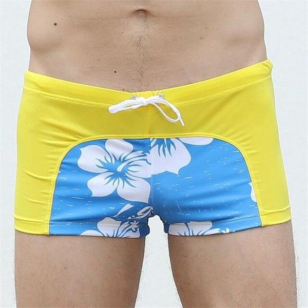 New Sexy Style Swimsuits Trunks Floral Printing Bathing Shorts Drawstring Swimwear Board Shorts Beachwear Bottoms