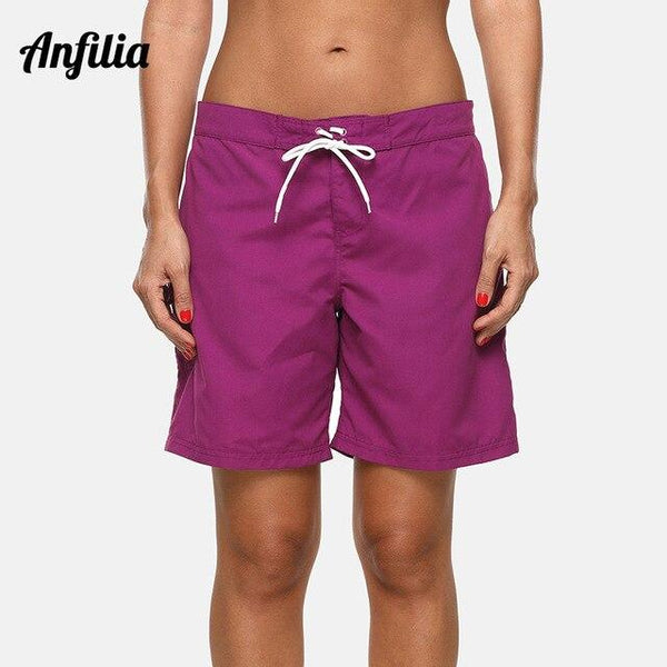 Anfilia Women's Beach Trunks Ladies Strappy Beach Bottom Boy Shorts Swimwear Pocket Briefs Swimming Bottom
