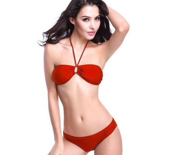 Two piece blue halter bikini push up topmelon swimwear plus size big suit tuxedo low waist swimming flag swimsuit