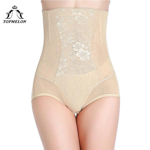 TOPMELON High Waist Slimmer Shapewear Butt Shaper Control Pants Belly Slimming Sheath Underwear Floral Thin Boned Panties