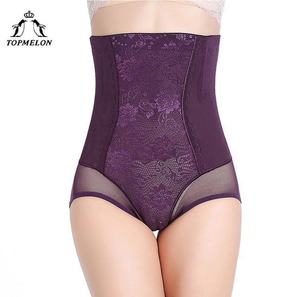 TOPMELON High Waist Slimmer Shapewear Butt Shaper Control Pants Belly Slimming Sheath Underwear Floral Thin Boned Panties