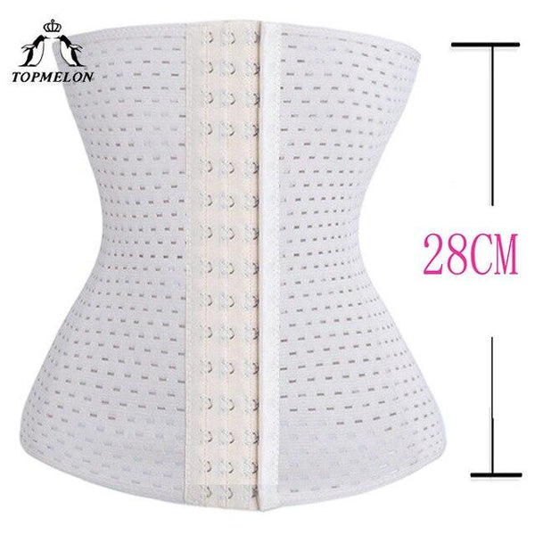 TOPMELON Cincher Slimming Belt Waist Trainer Steel Boned Waist Shaper Hollow Out Breathable Belly Control Belts Slimming Girdle