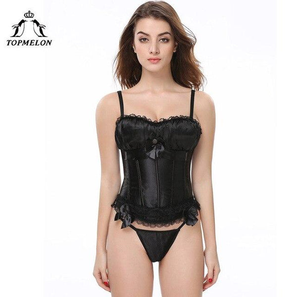 TOPMELON Corset Sexy Women Bustier Corselet Steampunk Gothic Corsets and Bustiers Bow Lace Up Party Club Corset Tops Vest 6XL