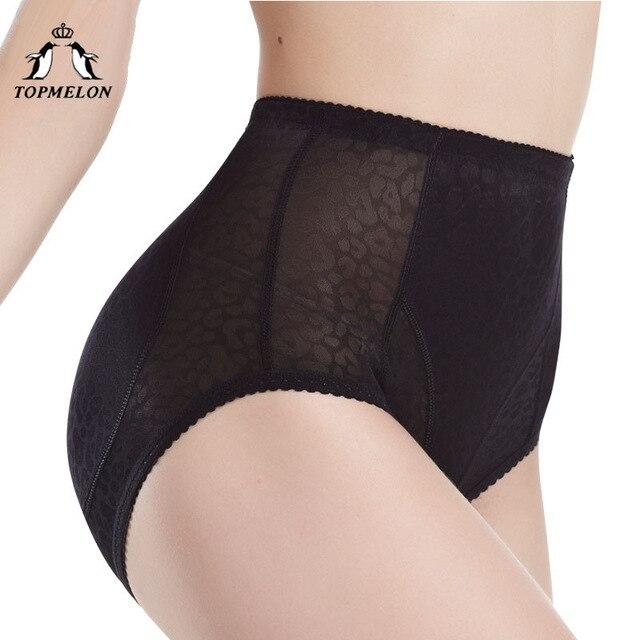 TOPMELON Butt Shapers Women Slim Waist Underwear Hip Pads Panties M-4XL Plus Size Black Beige Mesh Breathable Design