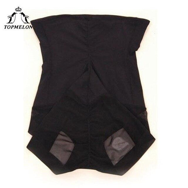 TOPMELON Breathable Shapers Slimming Waist Body Shaper High Waist Control Panties Seamless Underwear Black Beige
