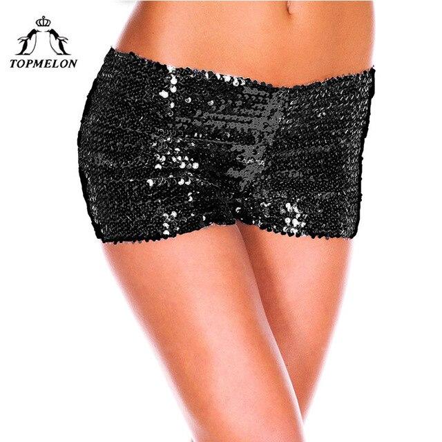TOPMELON Control Pants Butt Lifter Slimming Sequined Low Waist Short Mini Panties Women Shapwear Fashion Club Party Shinny Pants