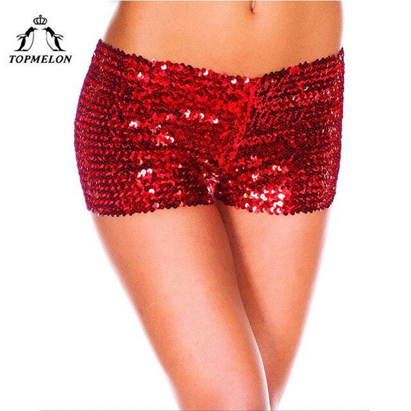 TOPMELON Control Pants Butt Lifter Slimming Sequined Low Waist Short Mini Panties Women Shapwear Fashion Club Party Shinny Pants