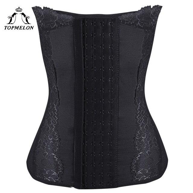 TOPMELON New Waist Trainer Tummy Shaper Women Corset Underbust Floral Pattern 30cm Length Plus Size M-4XL Girdle Belts