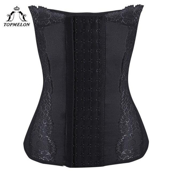TOPMELON New Waist Trainer Tummy Shaper Women Corset Underbust Floral Pattern 30cm Length Plus Size M-4XL Girdle Belts