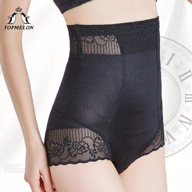 TOPMELON Women Plus Size Lingerie High Waist Slimming Lace Floral Underwear Bodyshaper Control Pants
