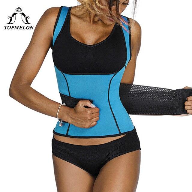 TOPMELON Sweat Waist Trainer Wome's Underbust Shaper Tops Slimming Corset Plus Size S-3XL Red Blue Purple Black Body Shapers
