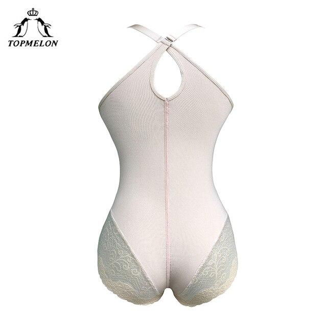 TOPMELON Women Sexy Body Shaper Plunge U Underwear Slimming Bodysuits Butt Lifter Zipper Waist Trainer Tummy Control Shapewear